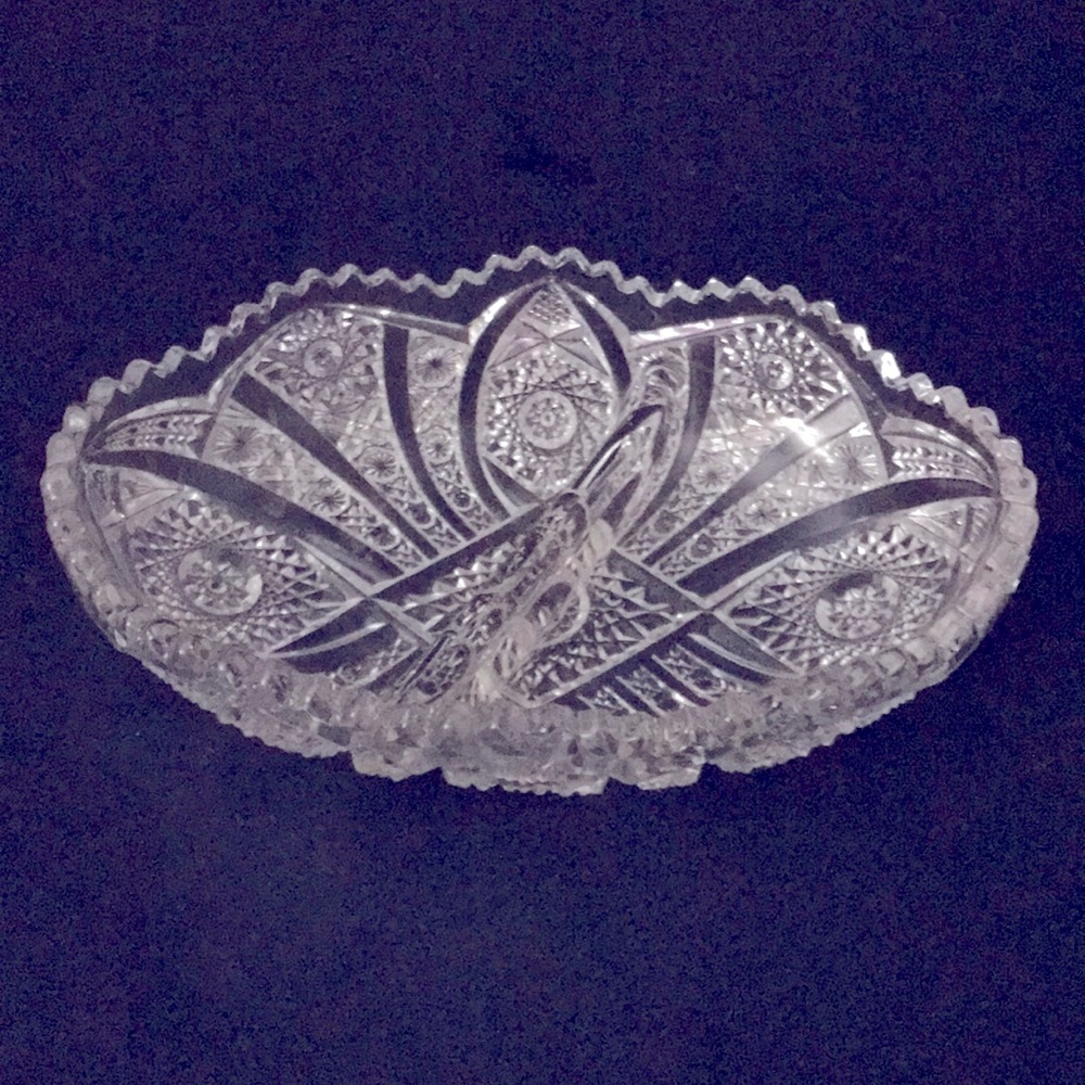 EAPG Indiana Glass Daisy and Button Pattern Divided Relish